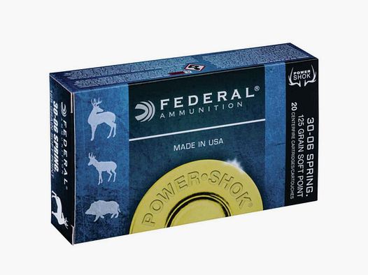 .30-06 Spr. Partiellement en métal Power Shok 14,3g/220grs. Munitions Federal