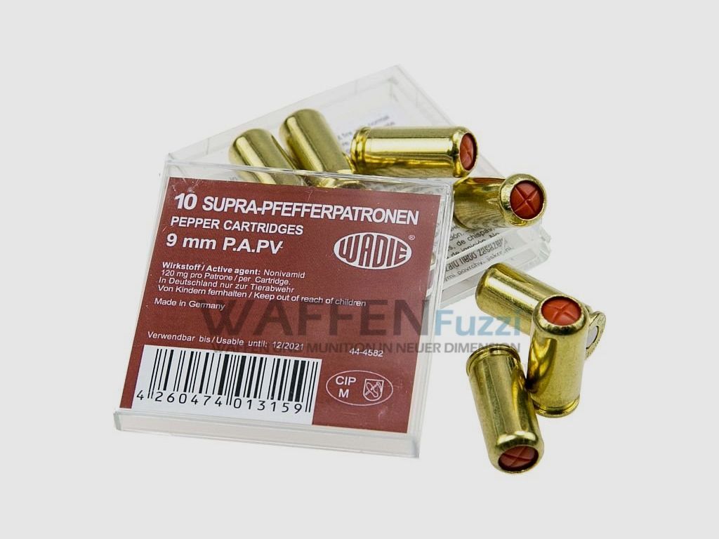 Wadie Pfeffermunition 9 mm für Pistolen - jetzt noch stärker