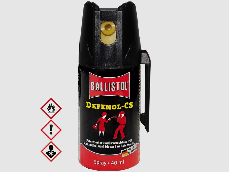 Defenol CS tear gas defense spray "KO", BKA approval, protective cap, 40ml