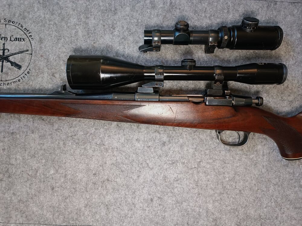 Frankonia Würzburg 98er Stutzen with two scopes + manual safety + set trigger