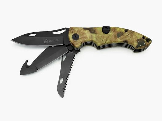 PUMA XP Trifecta Cuchillo Plegable de 3 Cuchillas, camo