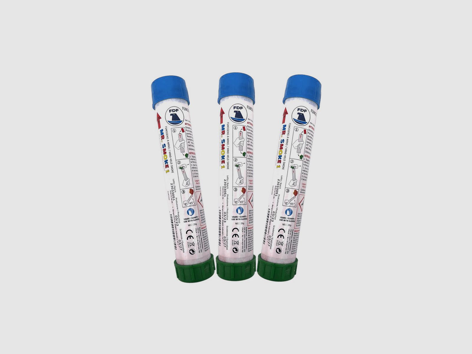Rookgranaat T1 V°D kleur Blauw 3 stuks, afbeelding 1 van 2