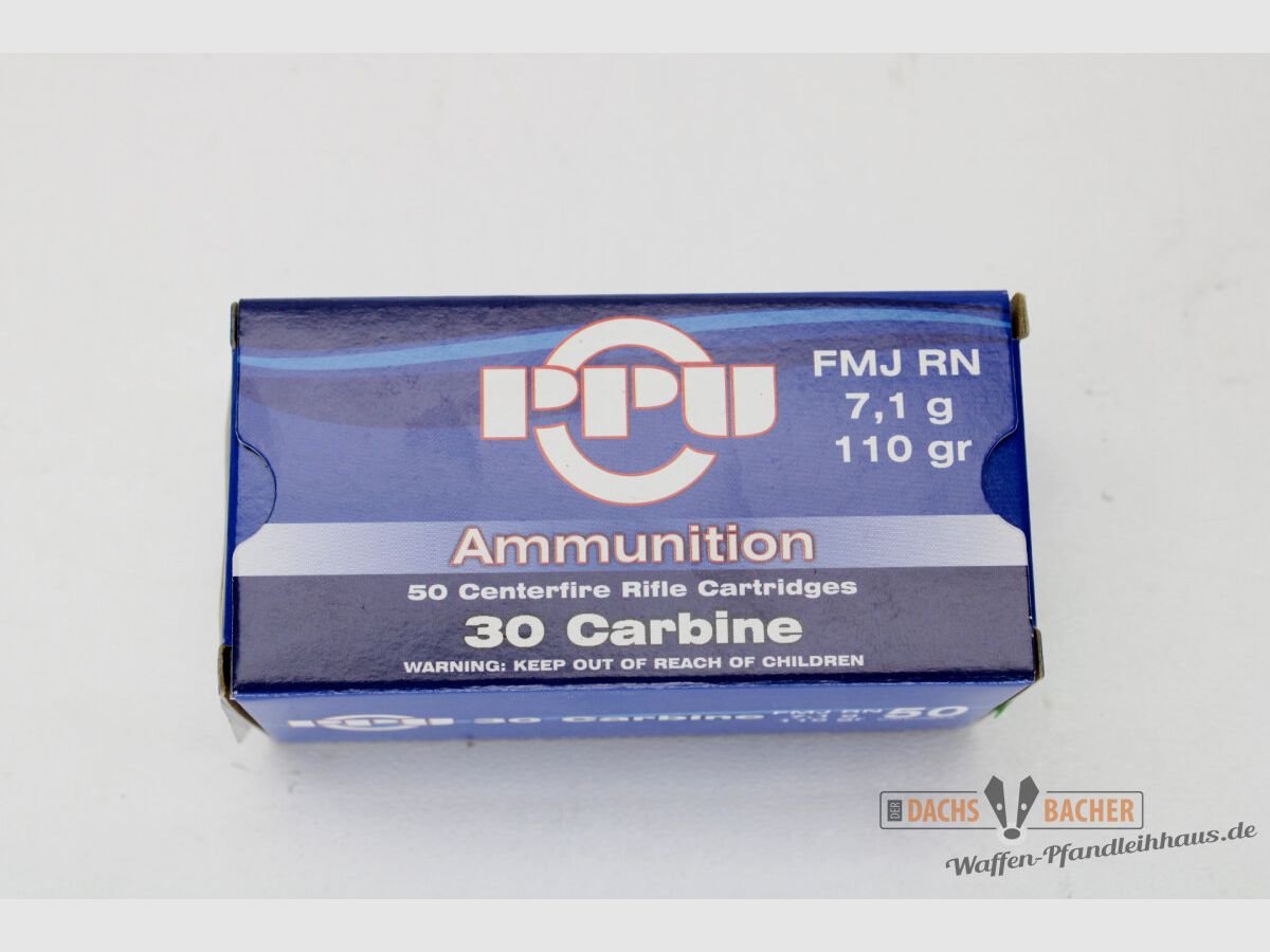 PPU Privi Partizan .30 Carbine 7.1g/110gr FMJ RN 50 rounds