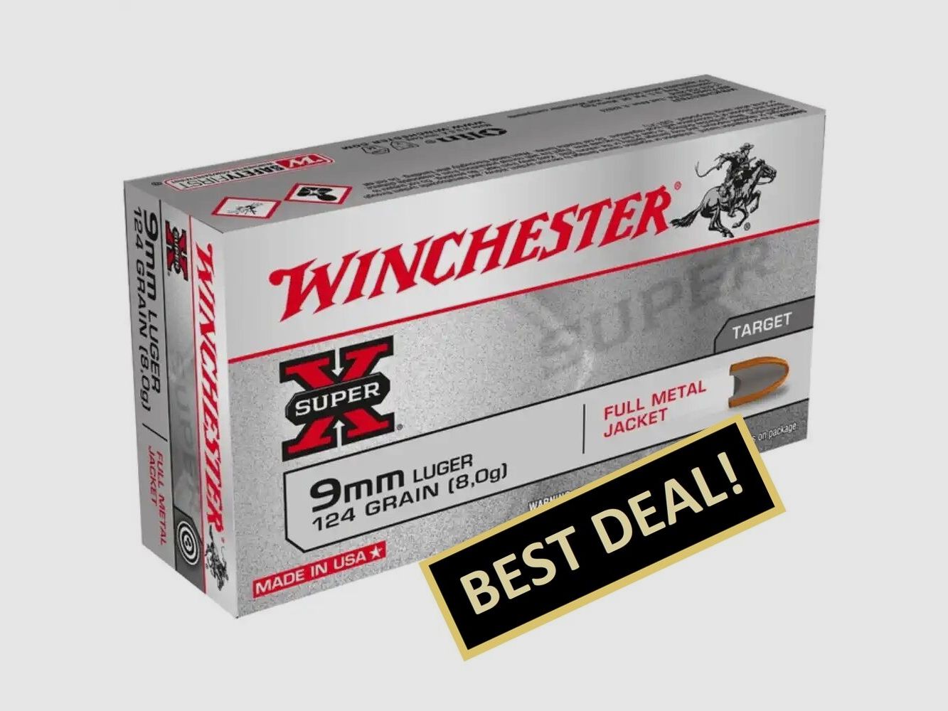 Winchester full metal jacket 8.0g/124grs. 9 mm Luger