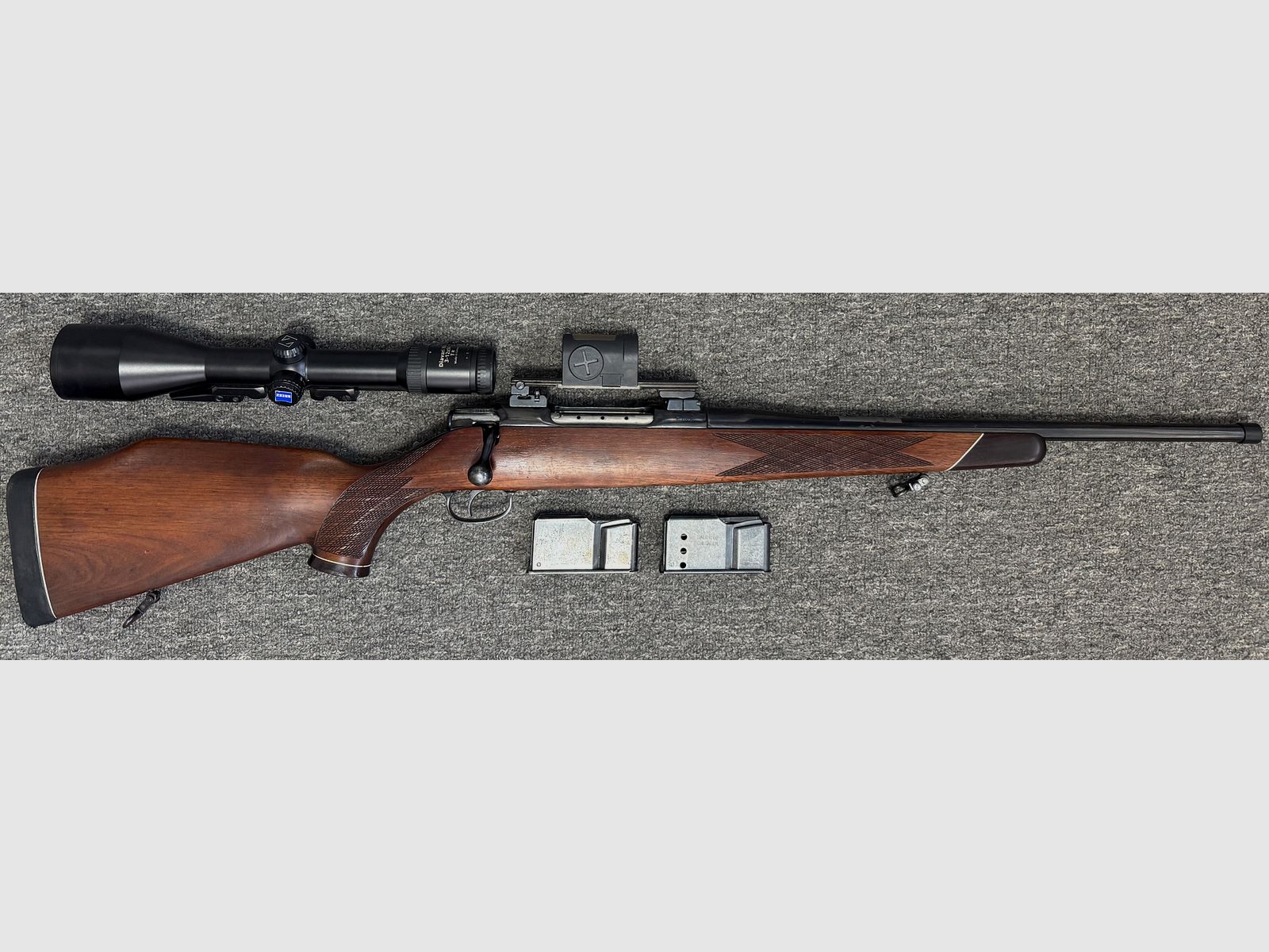 Sauer 80 met Zeiss 3-12x56 & Zeiss Z-Point, M14x1