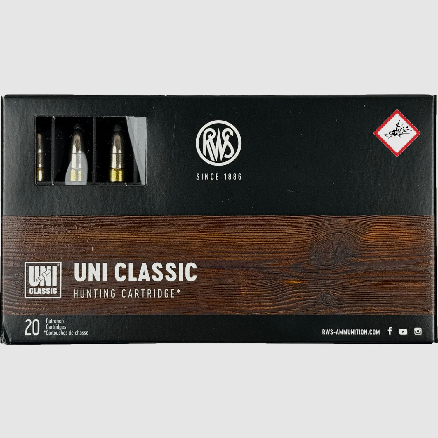 RWS Cartucho de caza Uni Classic Cal. .308 Win 180grs / 11,7g