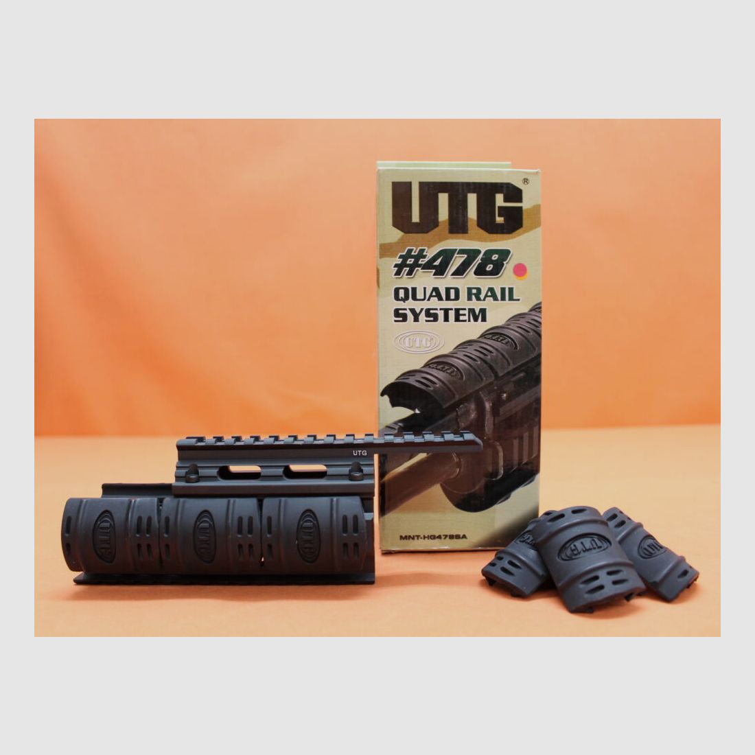 UTG - Leapers Kalashnikov AKM: 4-Rail-System/-Handschutz UTG (MNT-HG478SA) Alu schwarz inkl. Railprotektoren