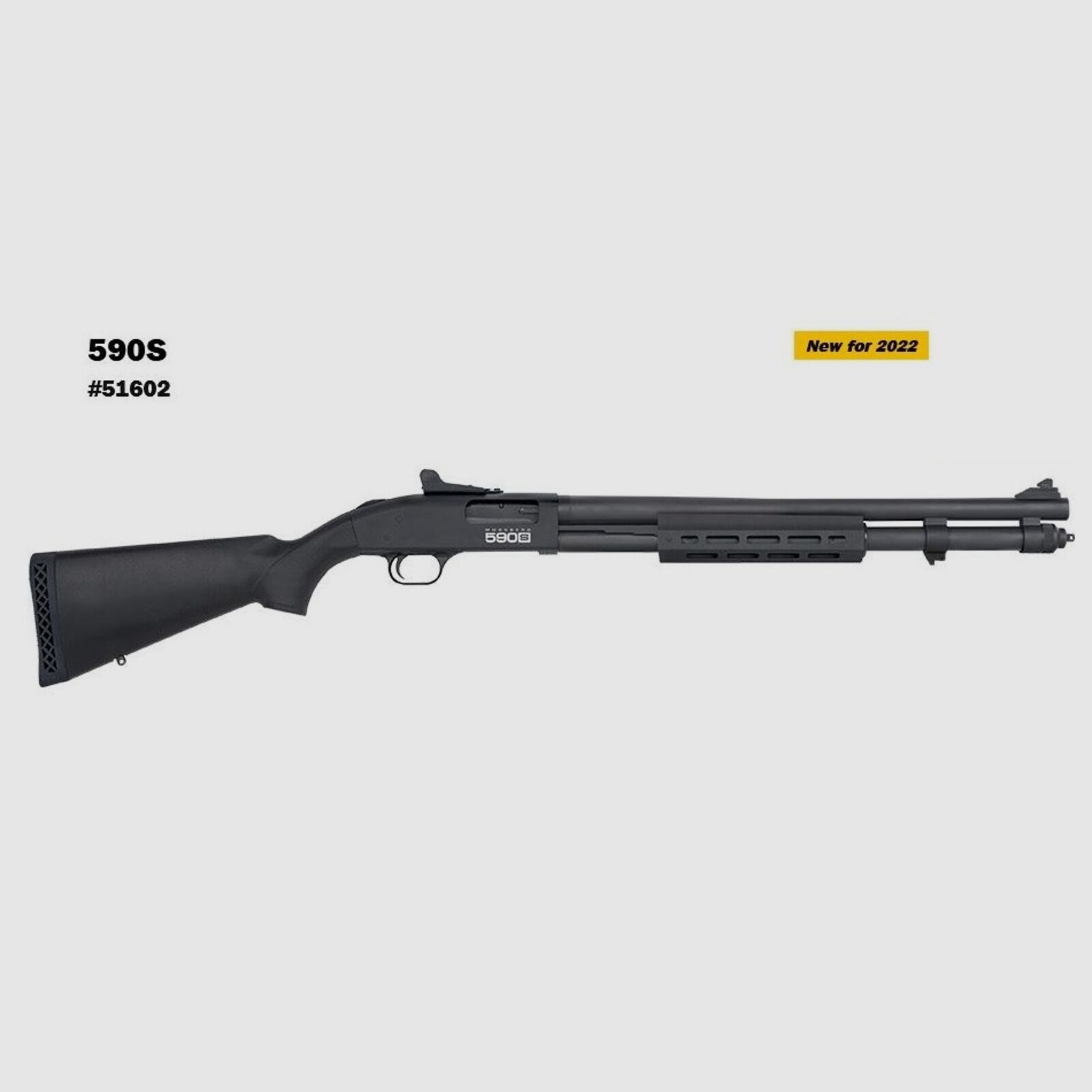 Mossberg 590S M-Lok Noir 20" (20 pouces) Ghostring 12/76