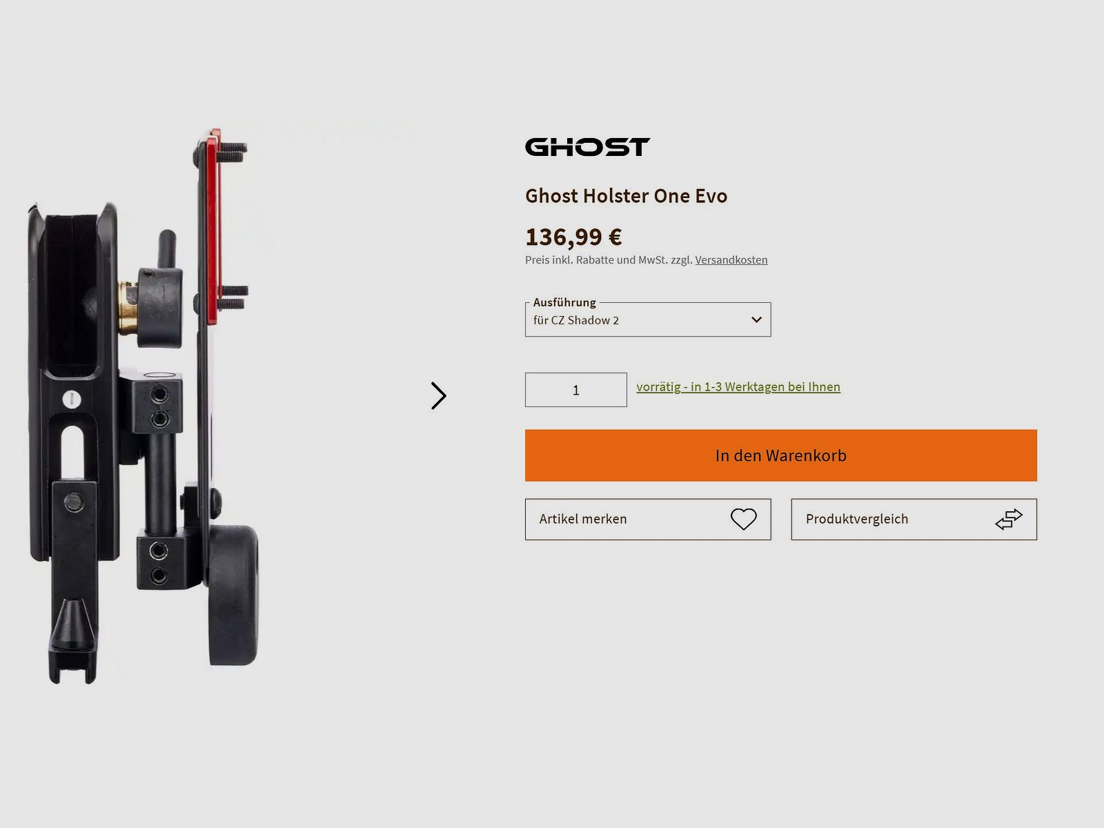 Ghost Holster Evo One - come nuovo