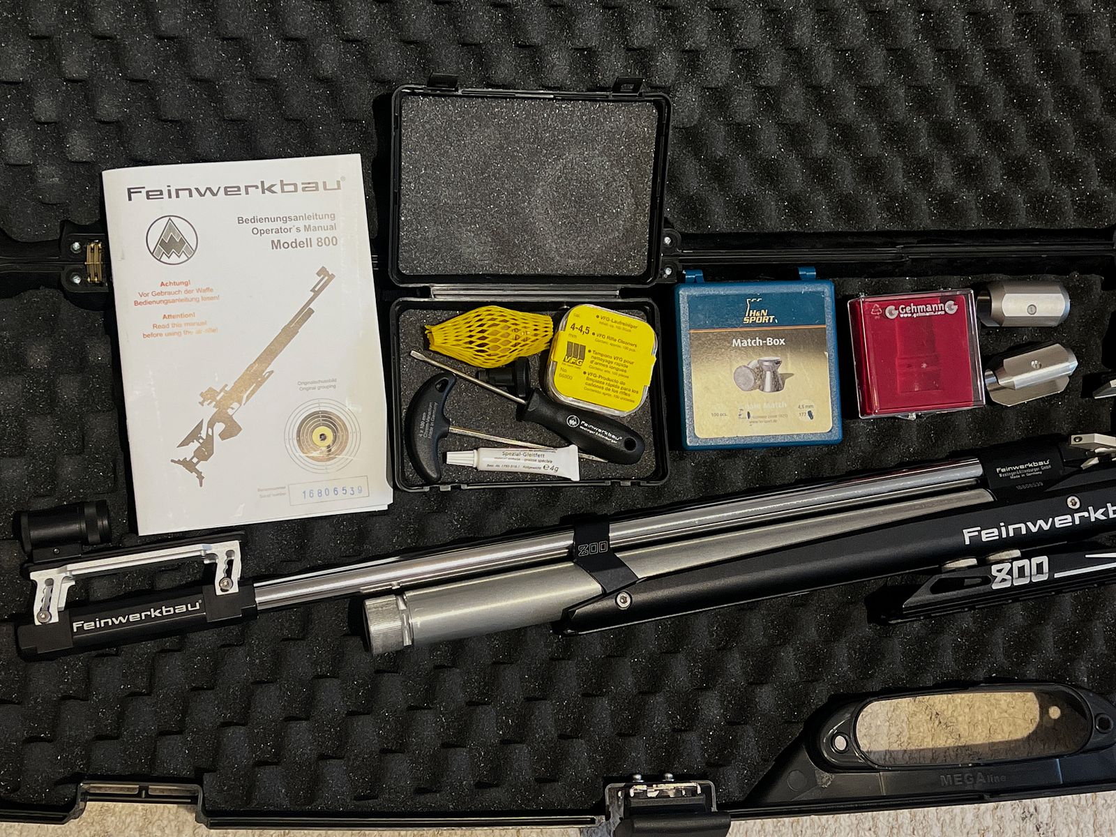 Complete package Feinwerkbau 800 Alu + Gehmann 6-color filter + TEC-HRO tripod 2.0