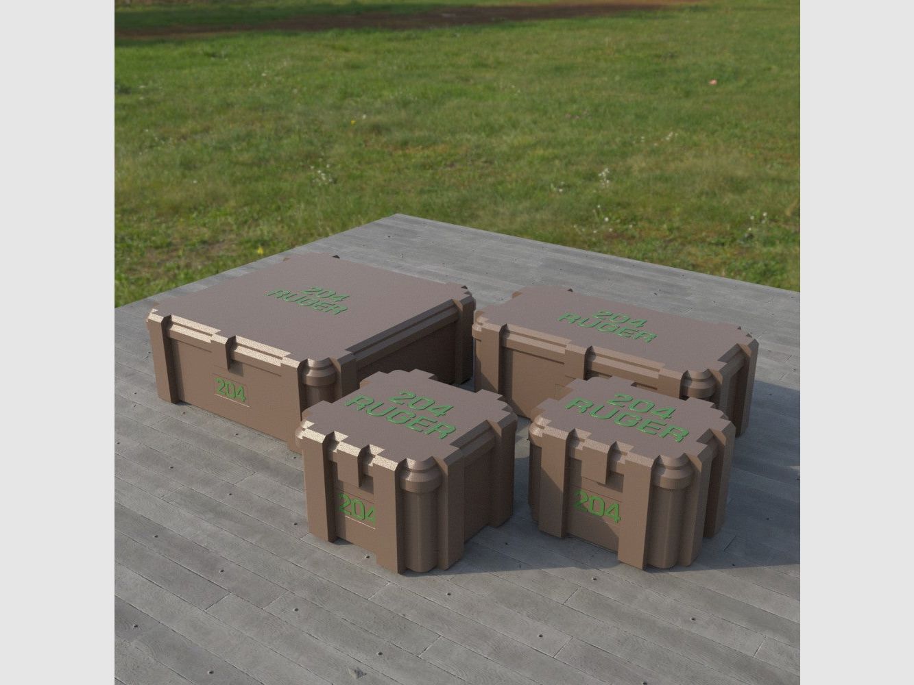 Filamelt ammunition box / .204 Ruger / 'flip lid' / cartridge box, ammo box