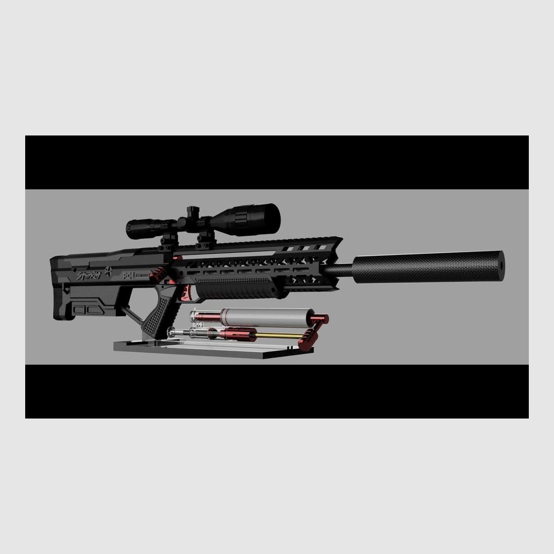 Replik PC1 Storm Airsoft Pneumatisch Schwarz Standard - Maximale Präzision - Überlegene Leistungen beim Schießen, Bild 4 von 5