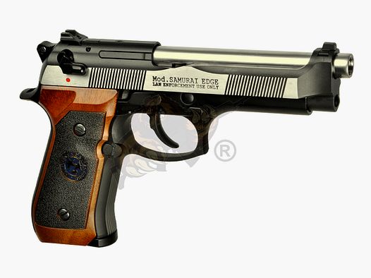 M92 Mod. Samurai Edge Bicolor Vollmetall (Black/Silver/Wood) Airsoft -F-