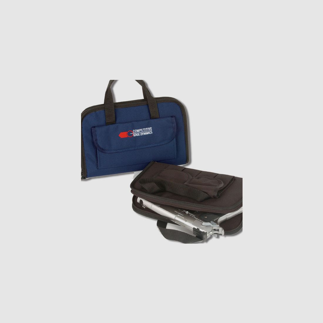 Custodia CED in Cordura per arma corta fino a 5' con tasca esterna, 30x20 cm, nera, con maniglia per il trasporto