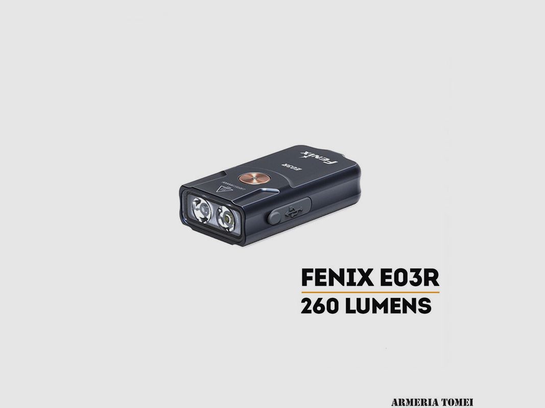 Lampe torche porte-clés – FENIX – E03R 260 LUMENS, image 1 sur 4