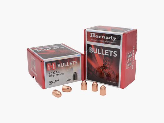 Hornady BULLETS .45/.451 230GR FMJ RN – 100 Stk.