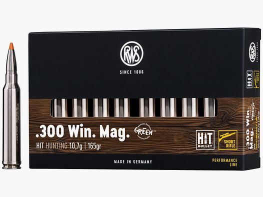 RWS Cartuchos de rifle Hit Short Rifle .300 Win. Mag. 165 grains