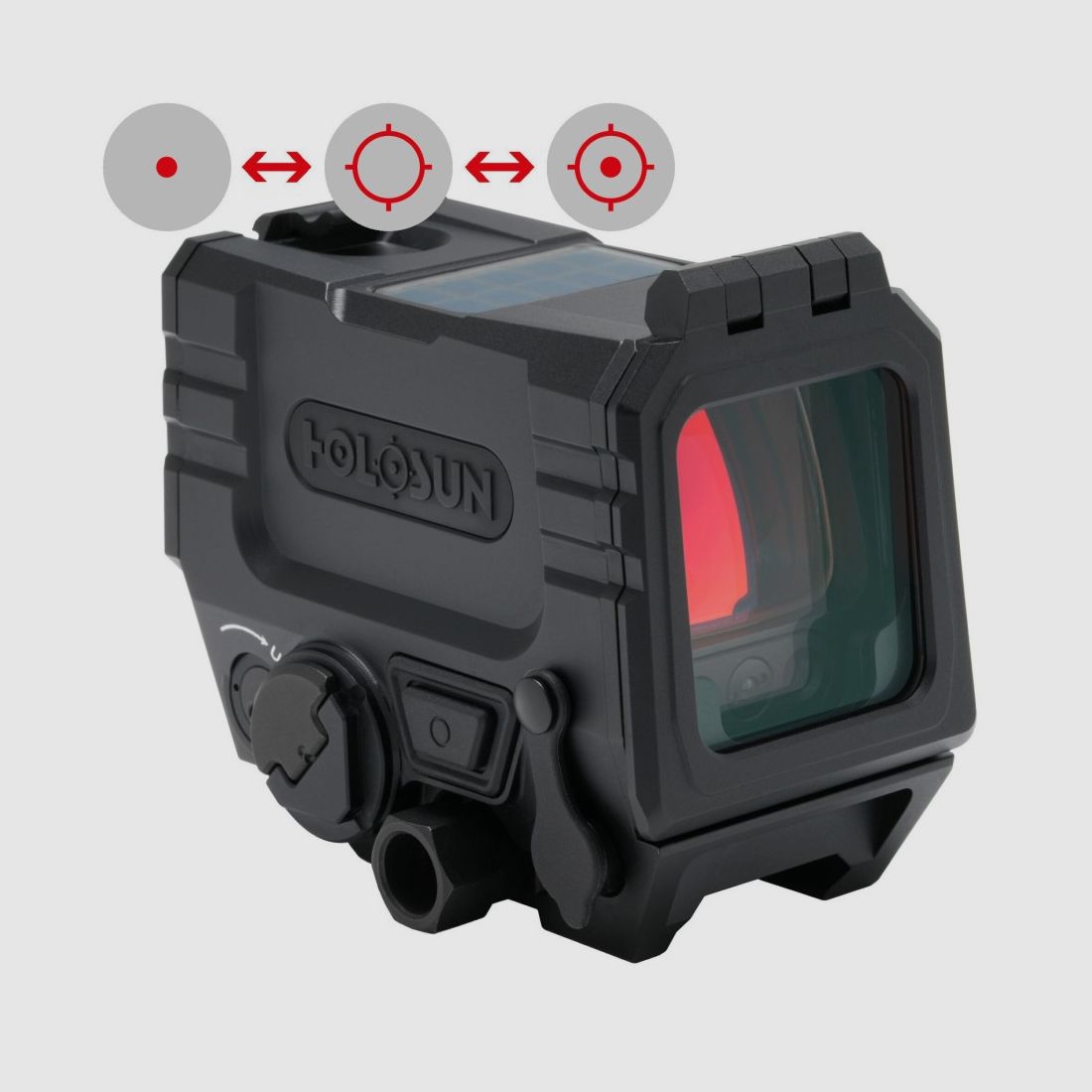 Holosun Viseur Reflex avec Dispositif de Ciblage Laser, Modèle AEMS-EVO-DUAL avec Réticule Rouge: Point 2MOA & Okrąg 65MOA et Laser Vert avec Laser IR, image 1 sur 2