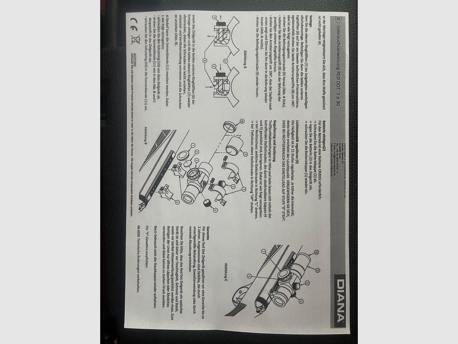 Diana LP8 Magnum Pistolet à air tactique