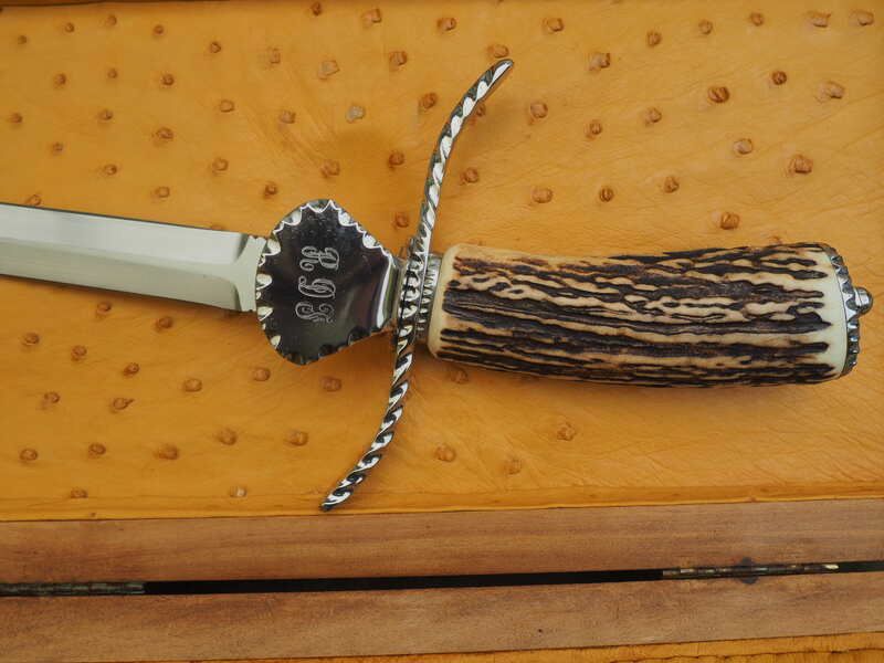 Coltello da caccia, su misura, con nicker e scatola, attrezzatura da caccia, immagine 4 di 11