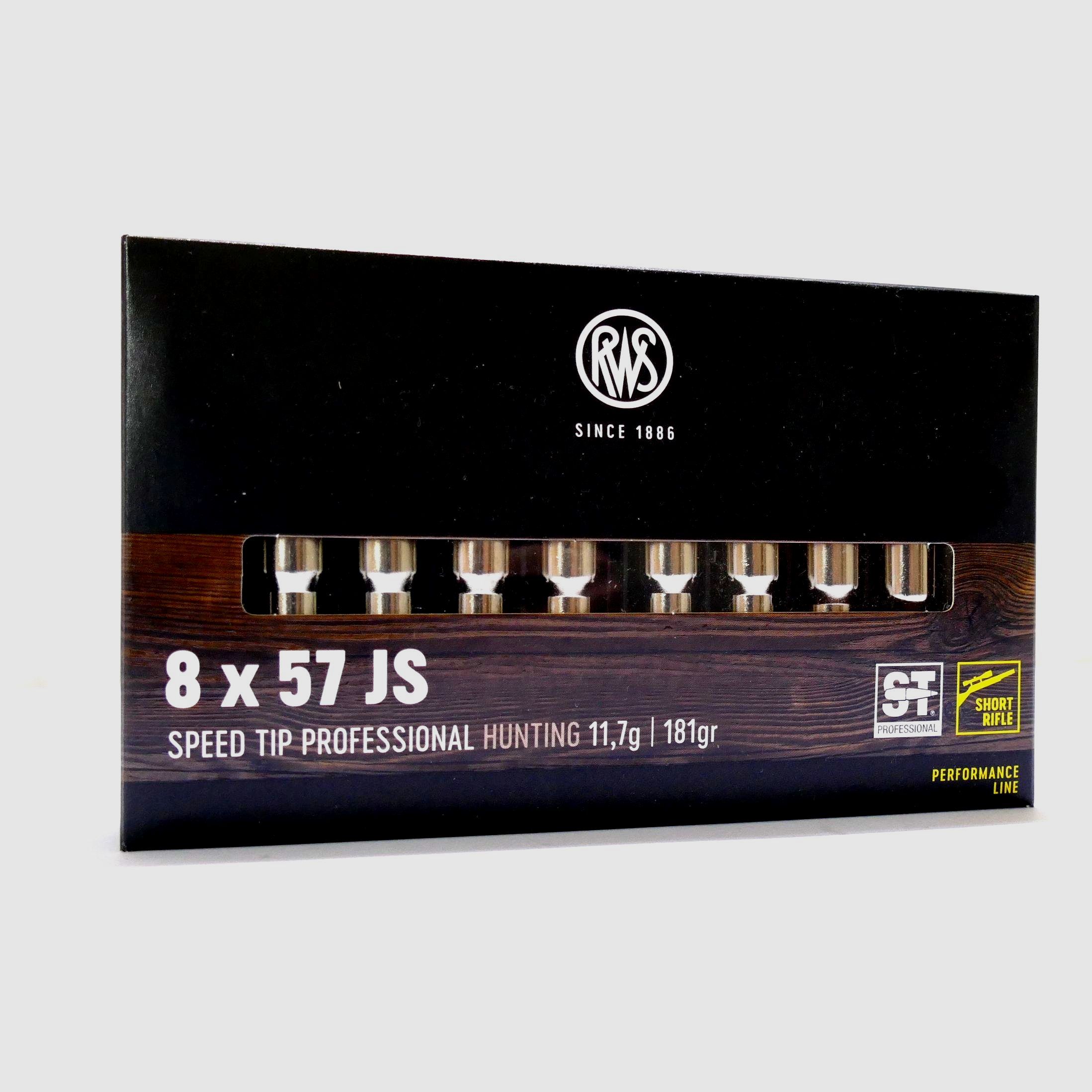 RWS 8X57JS Speed Tip Short Rifle 11.7g/180gr Rifle Cartridges