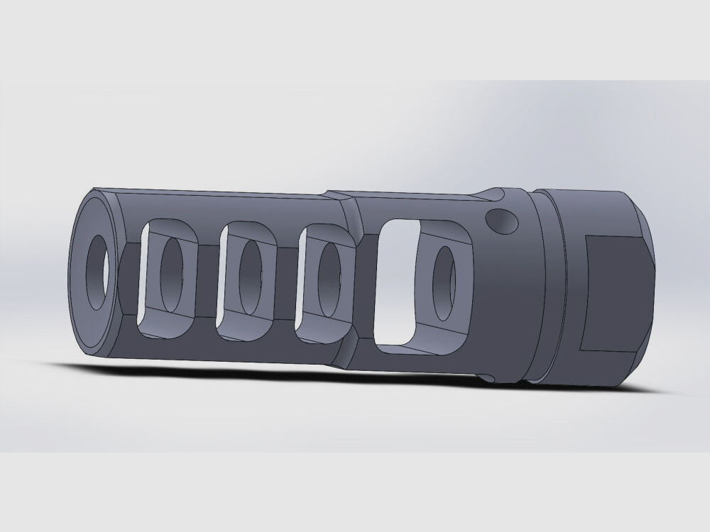 Glarner Waffen Manufaktur + Handelshaus AG Svizzera SPC RECLESS Compensatore per 9mm Luger M15X1 destro canne, Swiss Pistol Carbine, Svizzera