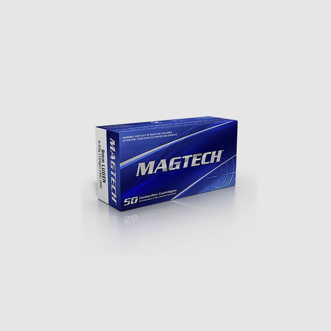 1000 Schuss/20 Packungen Magtech 9 mm Luger Vollmantel 8,0g/124grs.