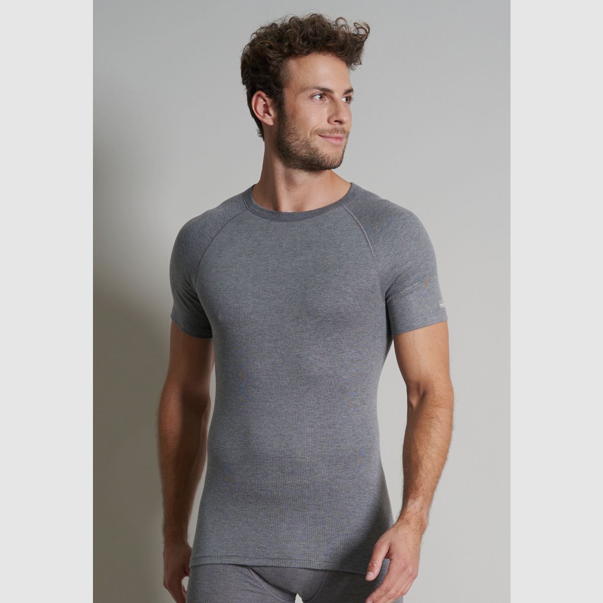 CECEBA Thermo Sport 1/2 Arm Shirt Grau Dunkel Melange