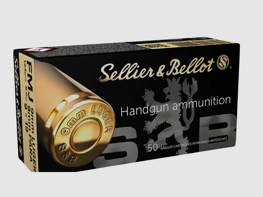 Sellier & Bellot 9mm Luger 8,0g/124grs. - 1000 cartouches disponibles immédiatement +50€ frais de port ADR