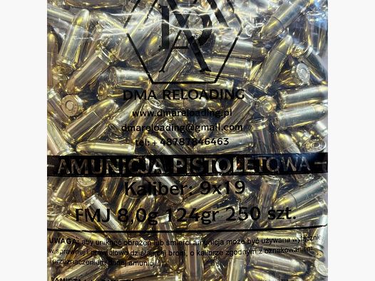 Amunicja 9mm Luger DMA 8,0g NOWA FMJ 1000szt.