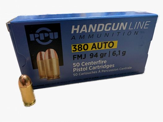 PPU - 9MM KURZ / .380 AUTO - 6,1G/95GRS. - 50 STÜCK