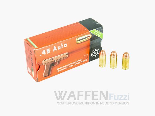 Geco .45 Auto ołowiany z miedziowanym czubkiem 230g Super Clean 50 sztuk