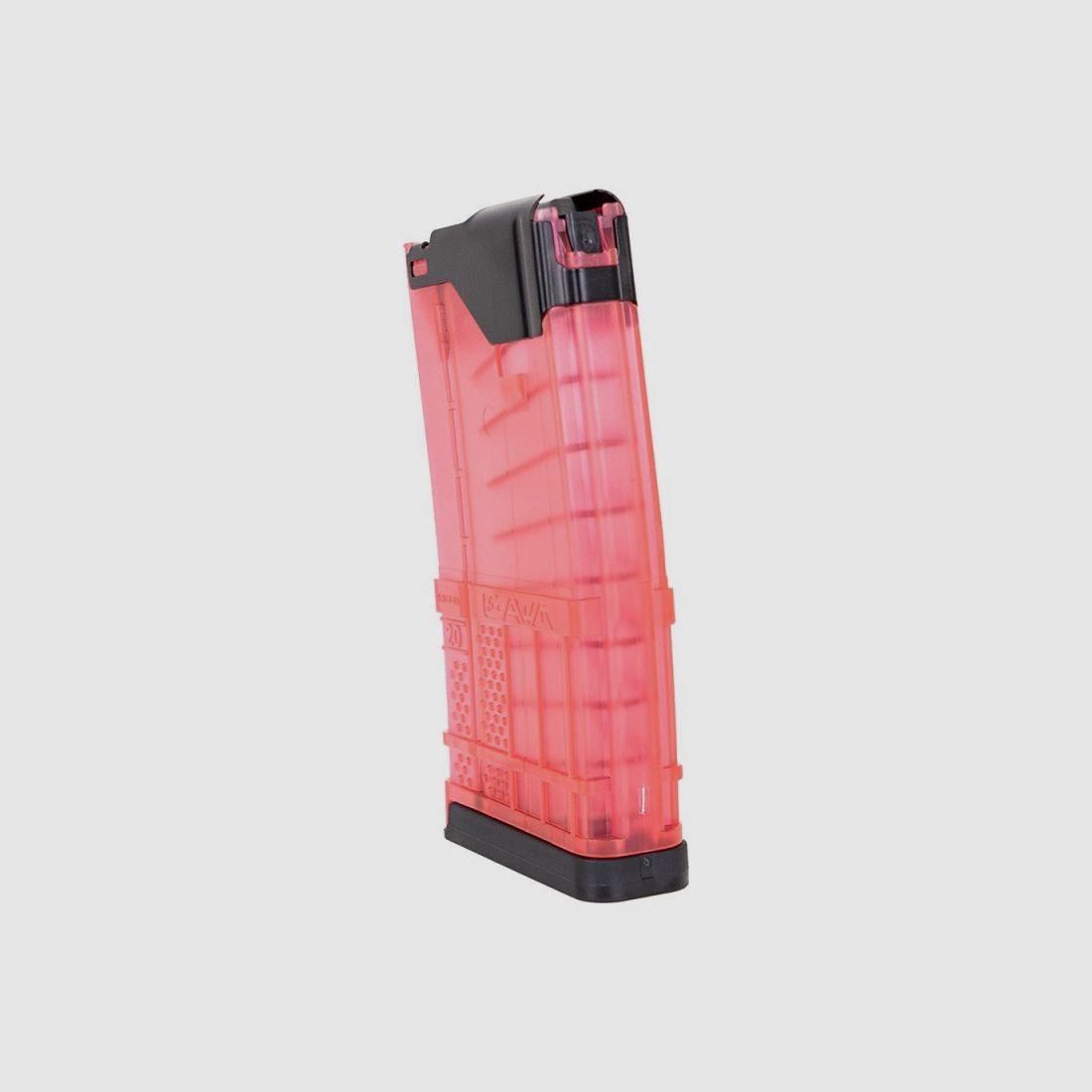 LANCER L5 ADVANCED WARFIGHTER 5.56/223 20RD MAGAZIN, transparent rosa, Bild 3 von 3