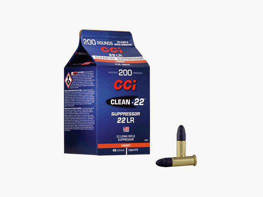 CCI – CLEAN-22 SUPPRESSOR 22LR 45GR | 1000 FPS | 200PZ