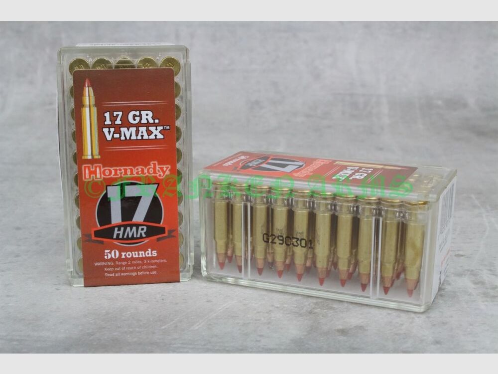 Hornady .17HMR V-Max 17gr. 1,1g 50 pezzi prezzo a scalare