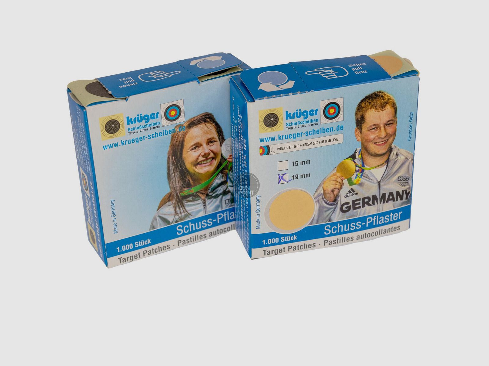 Krger Schusspflaster SET 19mm - 1000 Stk. Schwarz - 1000 Stk. Beige