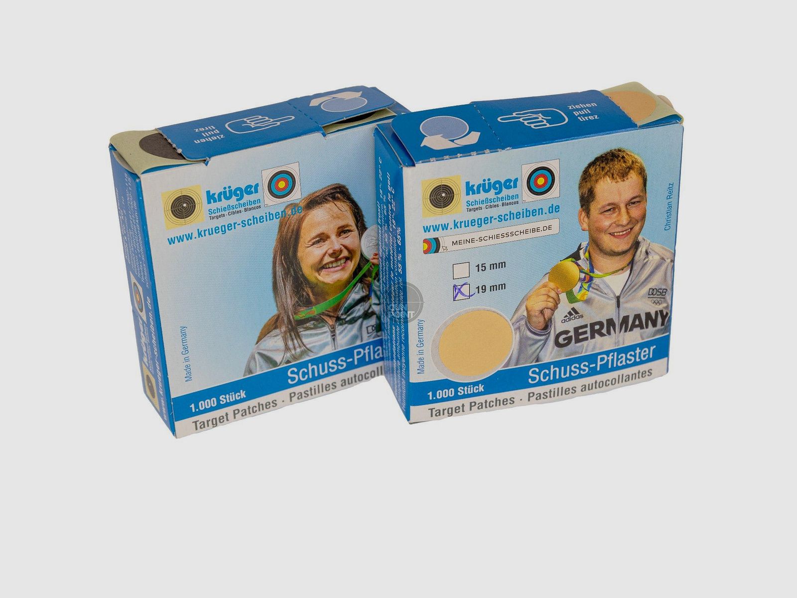 Krger Schusspflaster SET 19mm - 1000 Stk. Schwarz - 1000 Stk. Beige