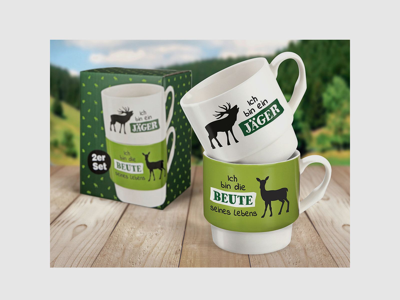 Witzige 2tlg. Stapeltasse