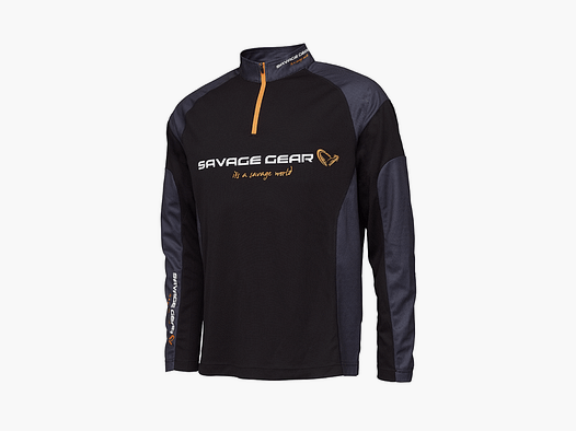 SAVAGE GEAR – TOURNAMENT GEAR SHIRT 1/2 ZIP BLACK INK