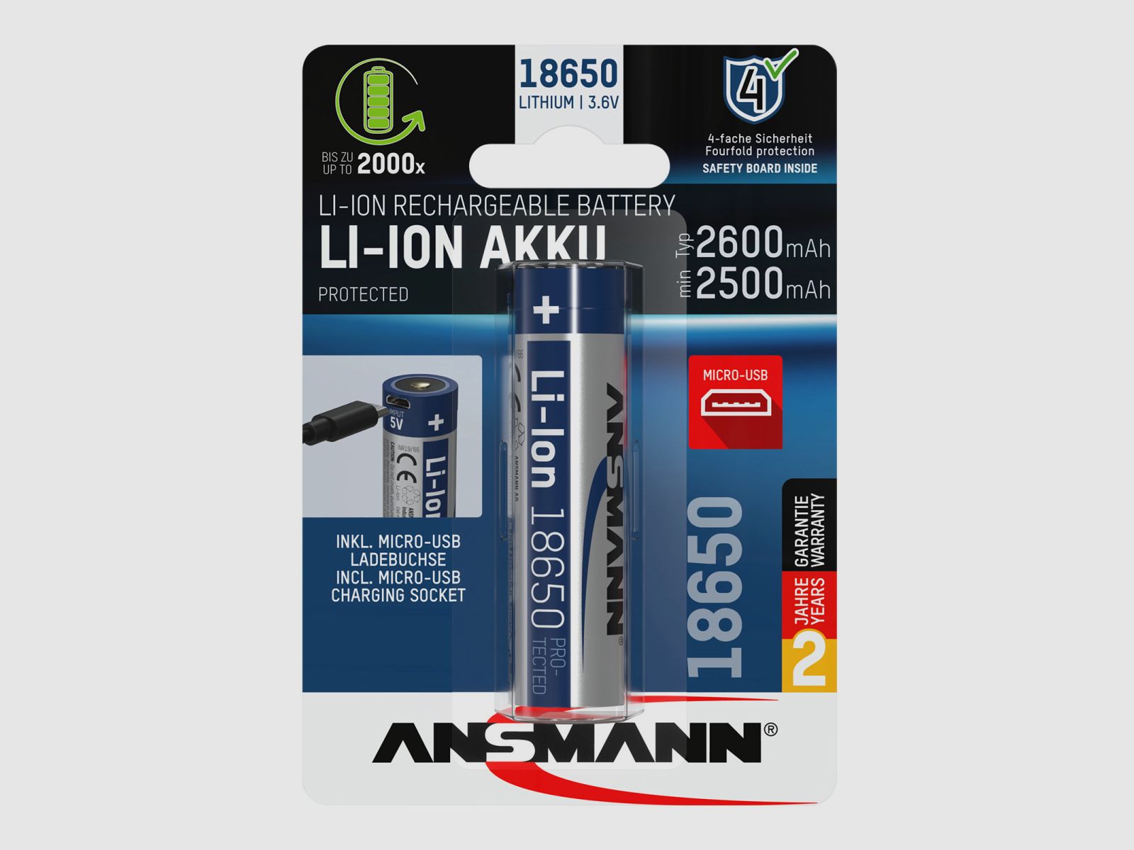 ANSMANN Li-Ion Akku 18650