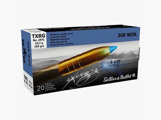 S&B .308Win tipped eXergy blue 10,7g/165grs. 20Stk