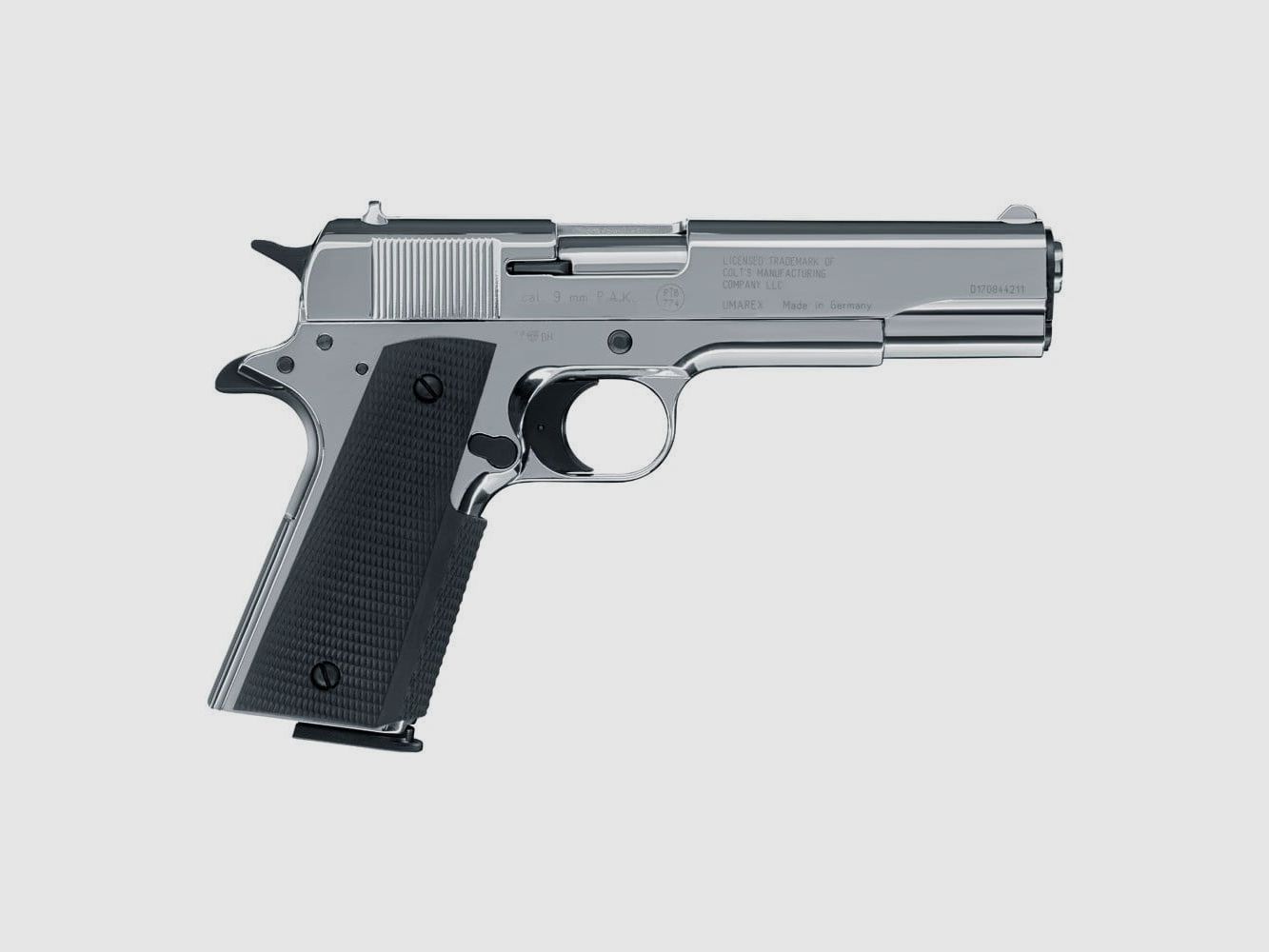 Colt Government 1911 A1 chrome Schreckschuss Pistole 9 mm P.A.K.