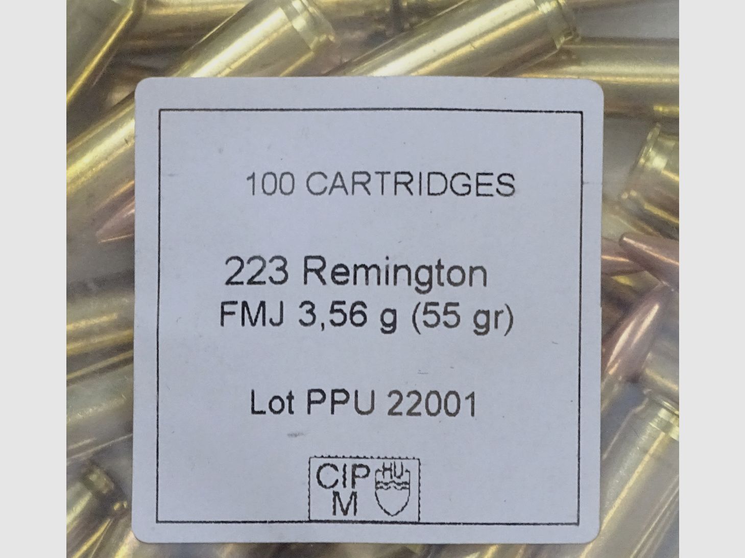 PPU .223rem FMJ 55grs - 100 rounds