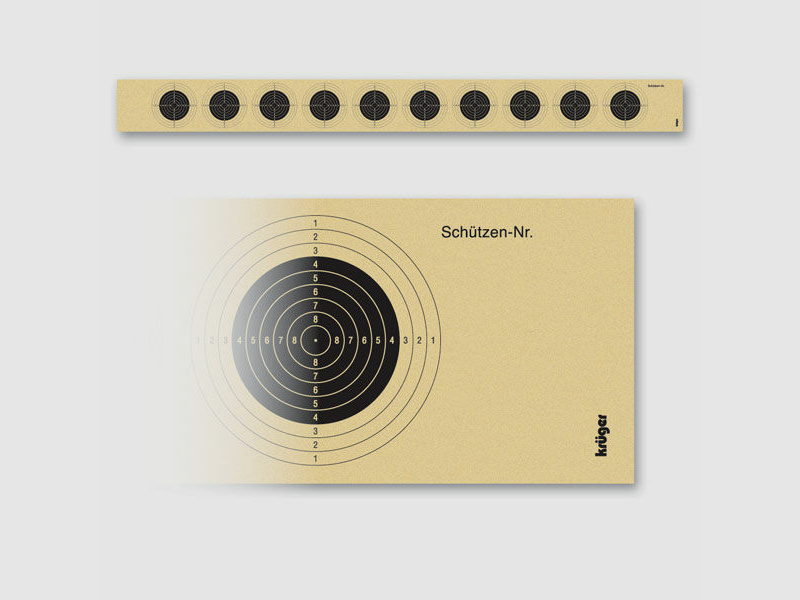 Krüger shooting targets target for air rifle 10m, 10 strips of 250 pieces