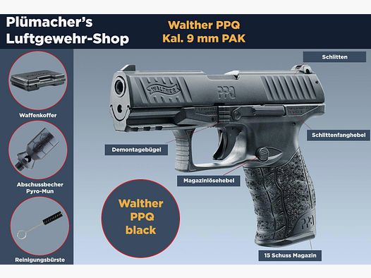 Schreckschusspistole Walther PPQ im Kaliber 9 mm PA