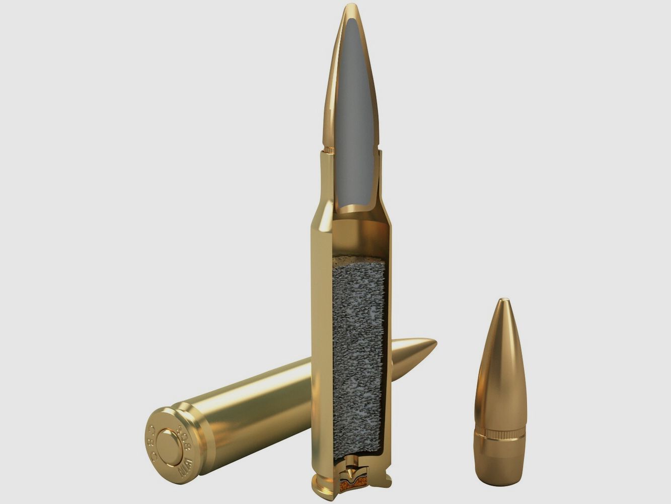 Magtech .308 Win. FMJ BT (proiettile a pieno rivestimento con coda) 9,7g/150grs., immagine 3 di 3