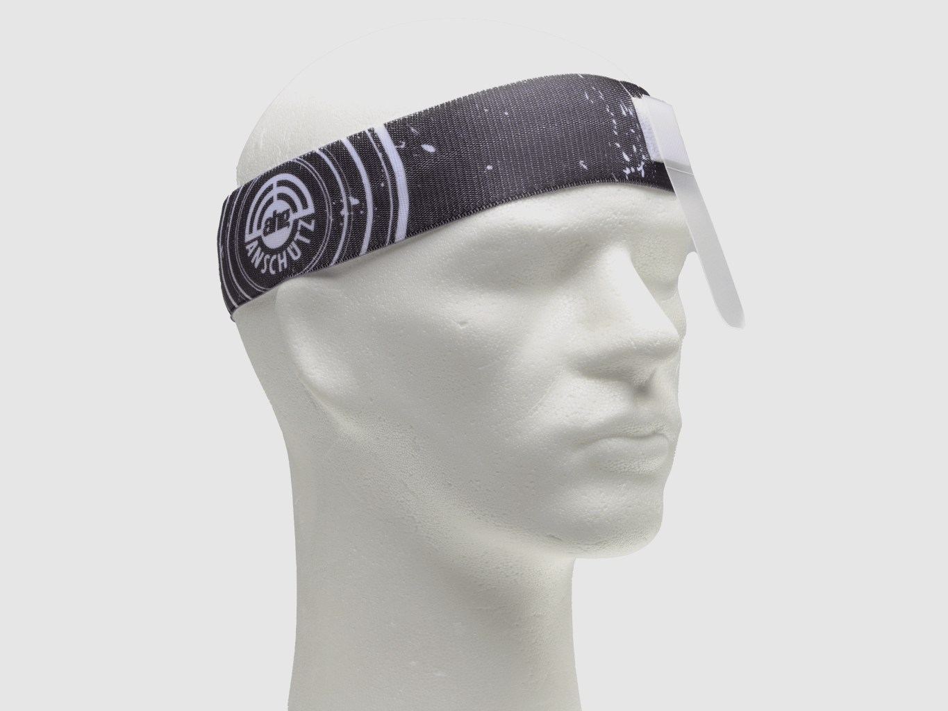 ahg – 317 Stirnband / mit Augenblende / Klettfixation / Schwarz-Weiss