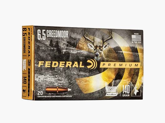 6,5 Creedmoor Premium Nosler Accubond 9,1g/140grs. Federal Ammunition