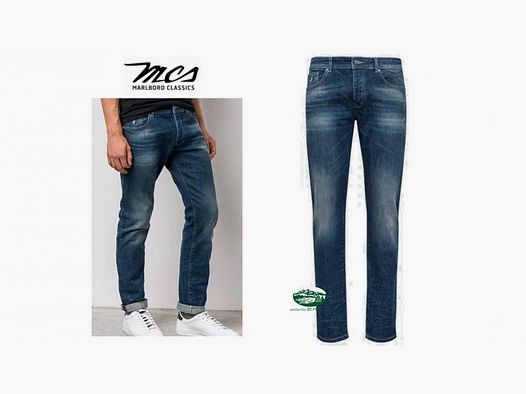 MCS Jeans Cinque Poche en Denim Bleu Lavage Clair 05004