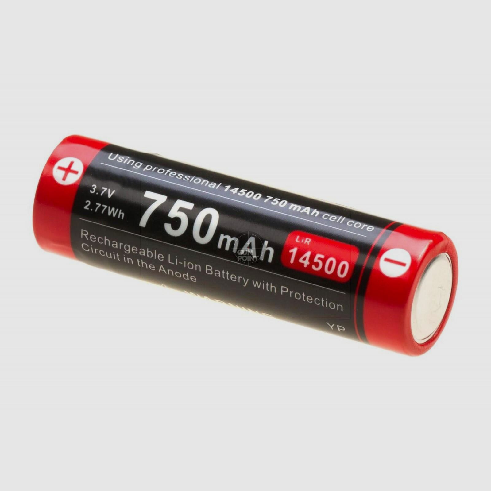 Klarus 14500 Battery 3.7V 750mAh Micro-USB-Black/Red
